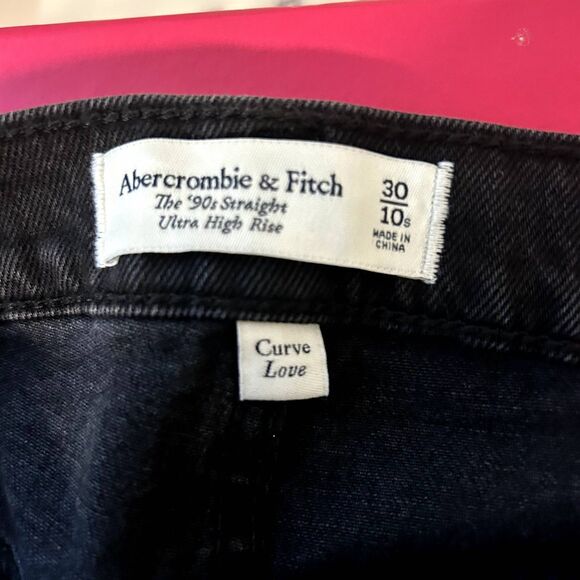Abercrombie & Fitch Pants Curve Love The '90s Straight Ultra High Rise 10 Short - Picture 3 of 13